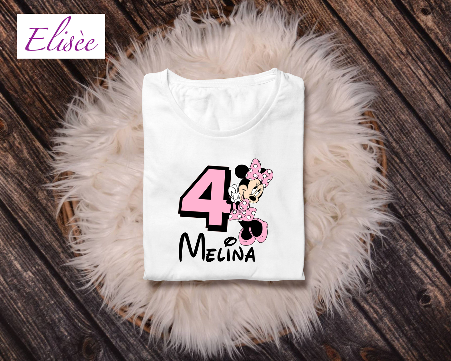 1 - 9 Jahre Personalisierbares Geburtstags Shirt Mädchen – Maus Motiv mit Alter & Name | Babybody oder Kinder T-Shirt