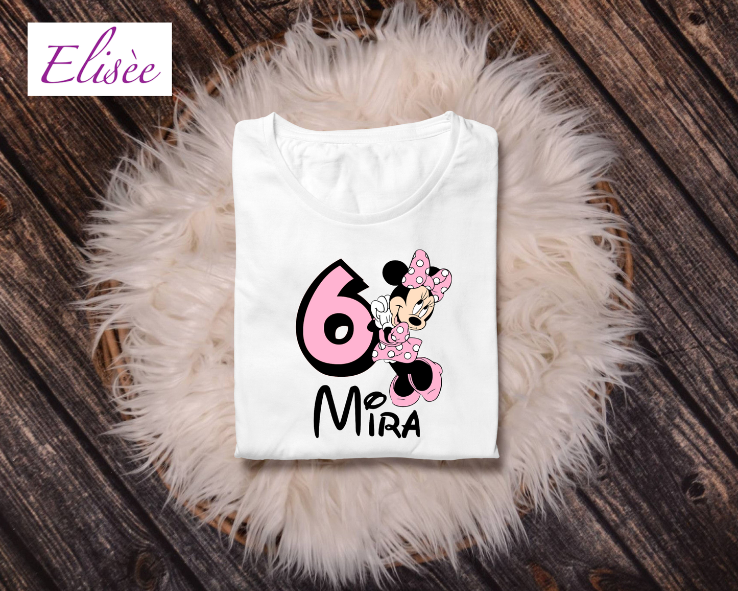 1 - 9 Jahre Personalisierbares Geburtstags Shirt Mädchen – Maus Motiv mit Alter & Name | Babybody oder Kinder T-Shirt