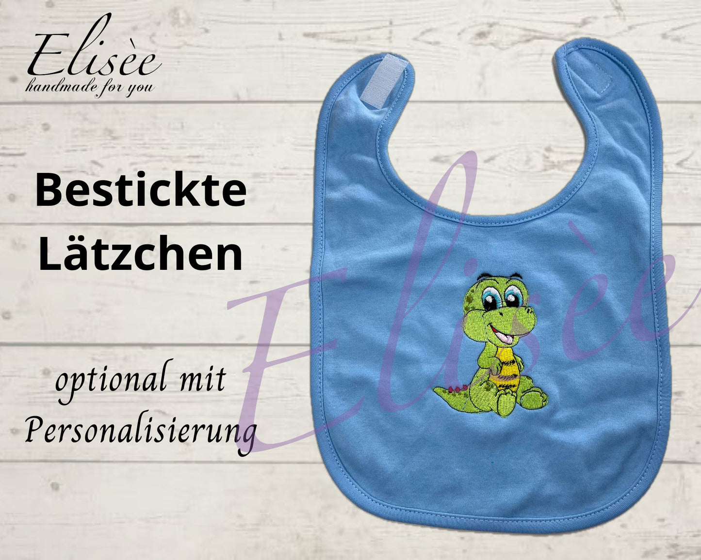 T_01_Babylätzchen "DINO" bestickt mit Namen / Motiv etc. | Personalisierung