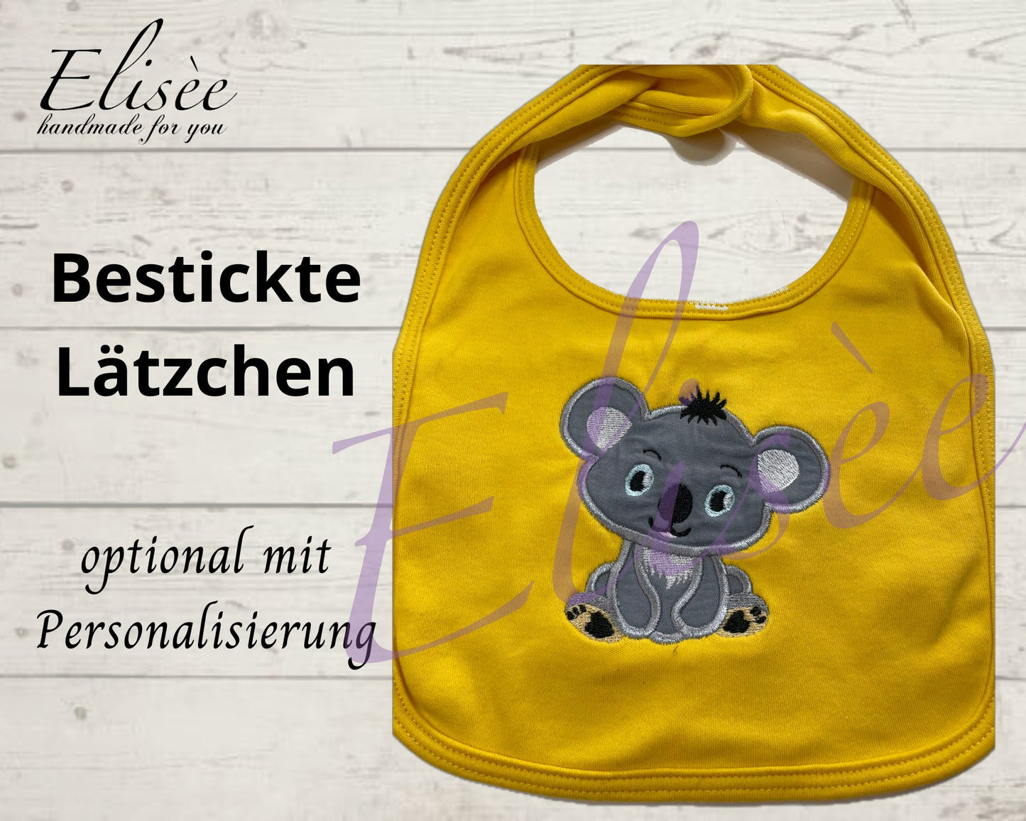 T_01_Babylätzchen "KOALA" bestickt mit Namen / Motiv etc. | Personalisierung
