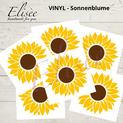 VINYL AUFKLEBER "SONNENBLUME" Aufkleber, Name, Sticker, Hochzeit, Beschriftung