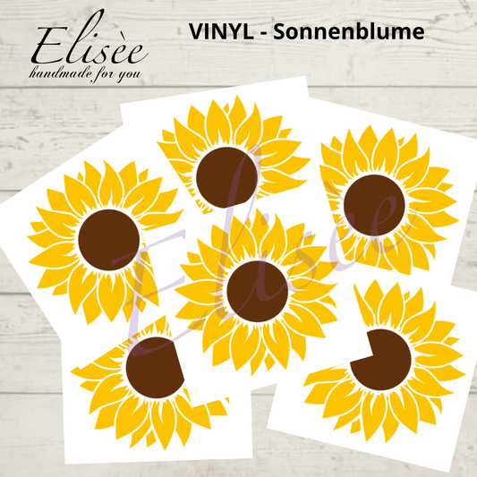 VINYL AUFKLEBER "SONNENBLUME" Aufkleber, Name, Sticker, Hochzeit, Beschriftung