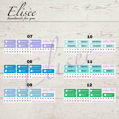 7x9 Wochentage Sticker in verschiedenen Farben | 7x9 | Aufkleber  | Erin Condren | PlumPaper