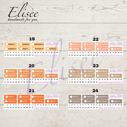 7x9 Wochentage Sticker in verschiedenen Farben | 7x9 | Aufkleber  | Erin Condren | PlumPaper